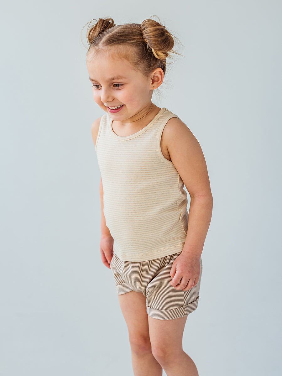 Bluebell Vest Top, Brown Stripe – view 5