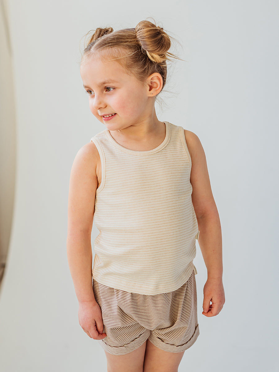 Bluebell Vest Top, Brown Stripe – view 6