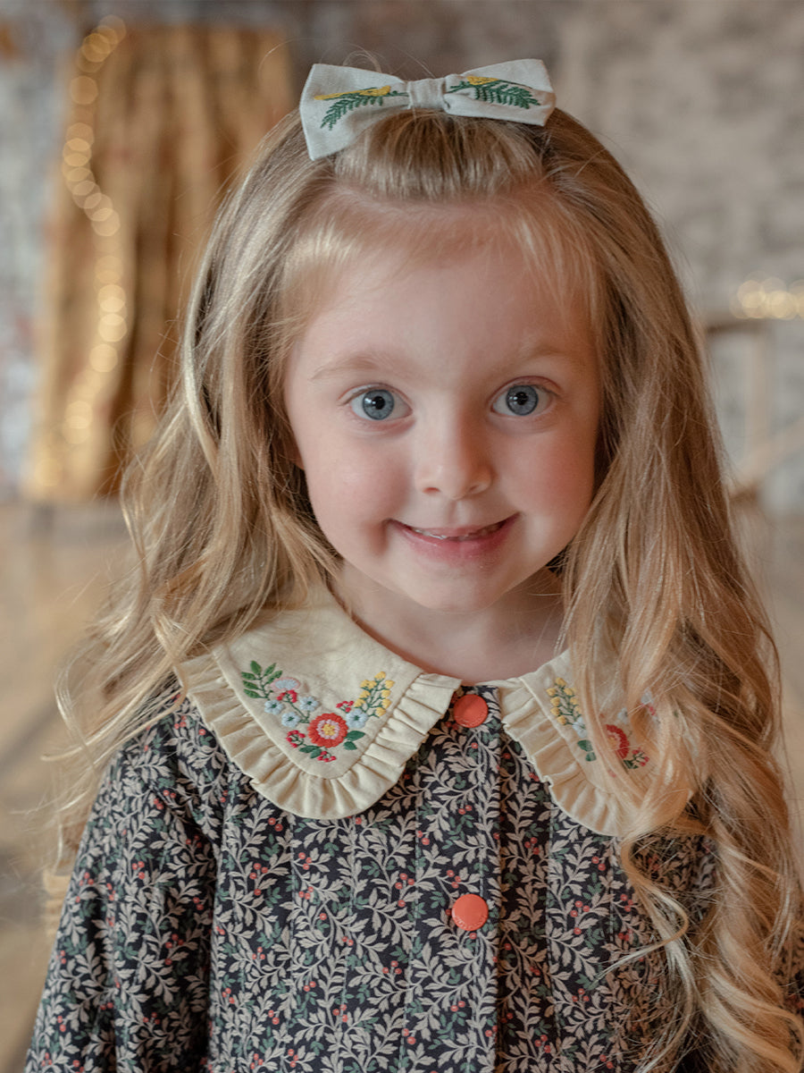 Harper Embroidery Hair Clip, Milkweed – view 6