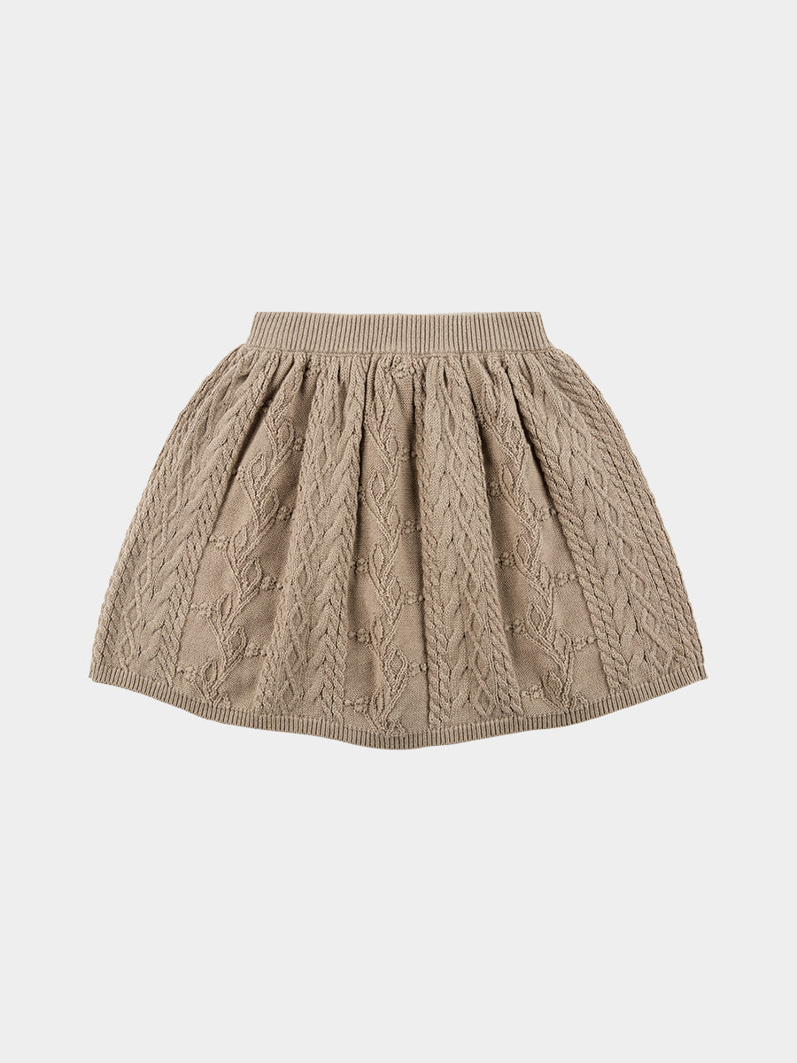 Louvre Lace-Knit Skirt, Champagne – view 2