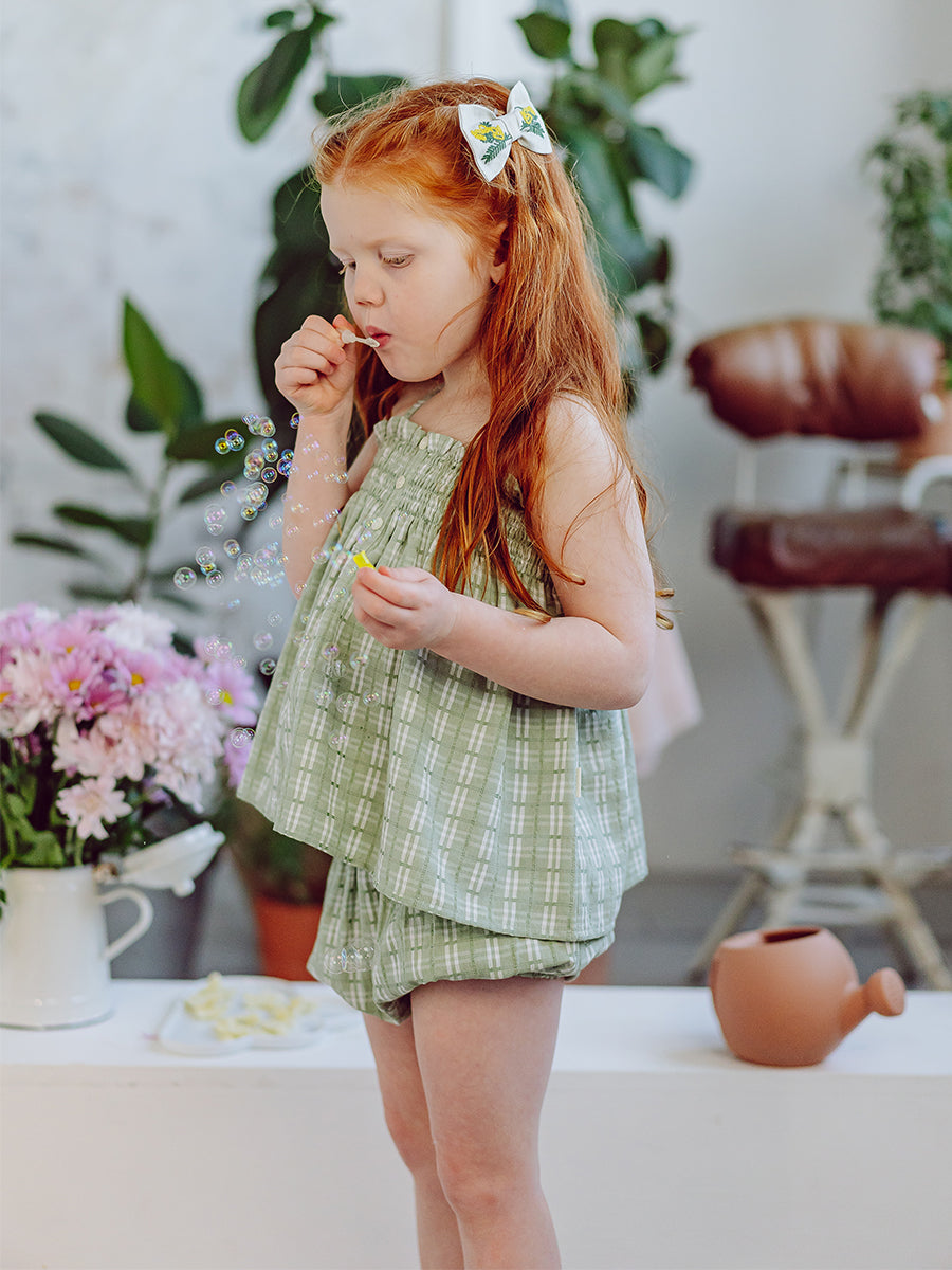 Vatican Top & Bloomers Set, Green Check – view 6