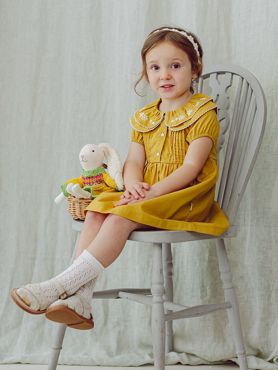 Havana Embroidered Dress, Turmeric – view 3