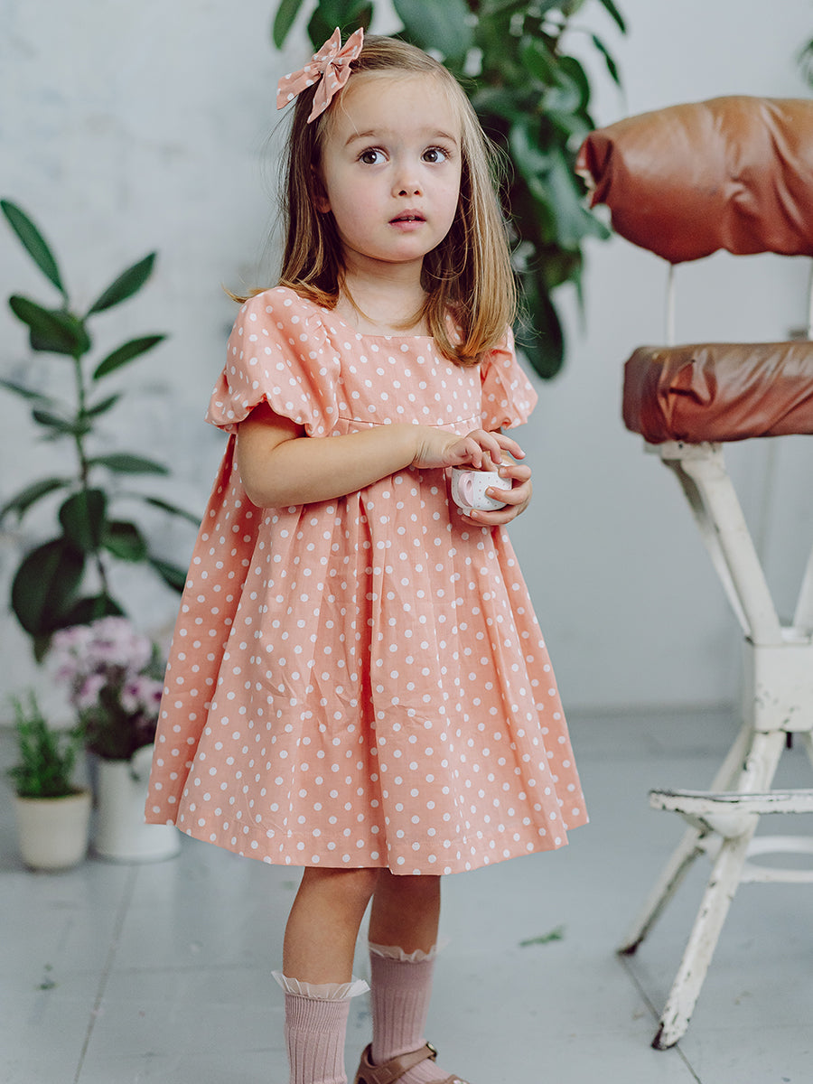 Harrogate Polka Dot Dress, Pink Polka – Happyology