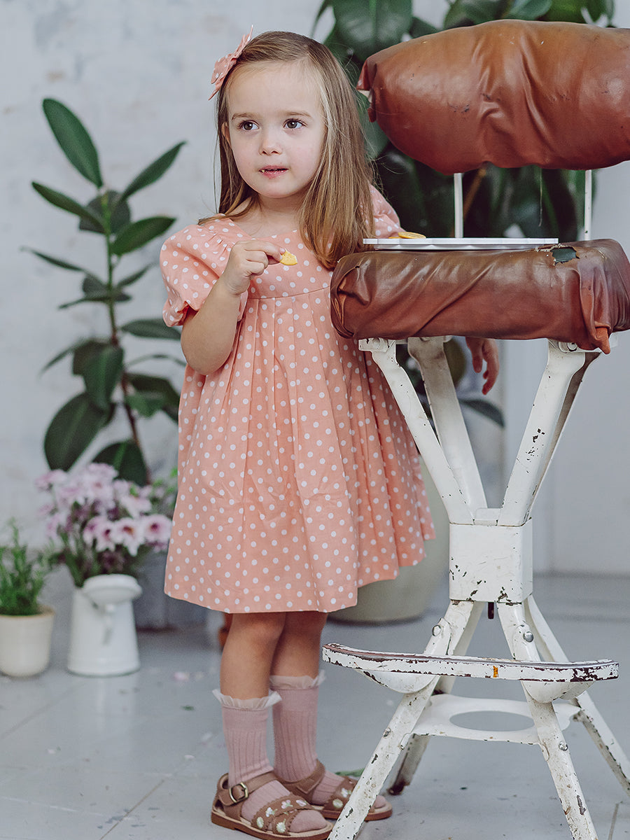 Harrogate Polka Dot Dress, Pink Polka – view 5