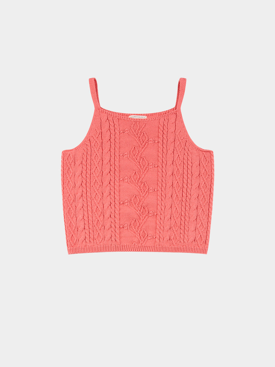Samantha Knitted Camisole, Velvet Pink – view 2