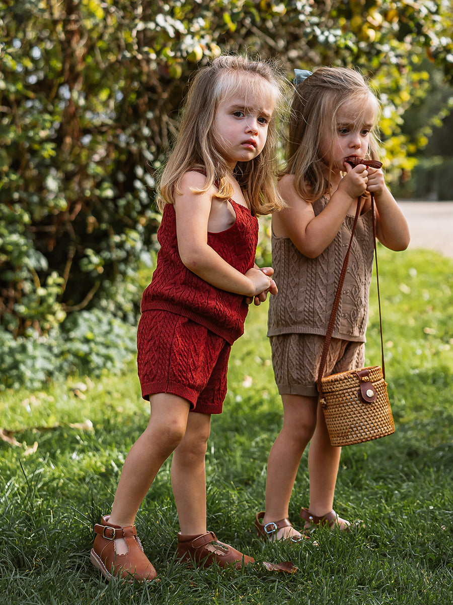 Samantha Knitted Camisole, Maple Red – Happyology
