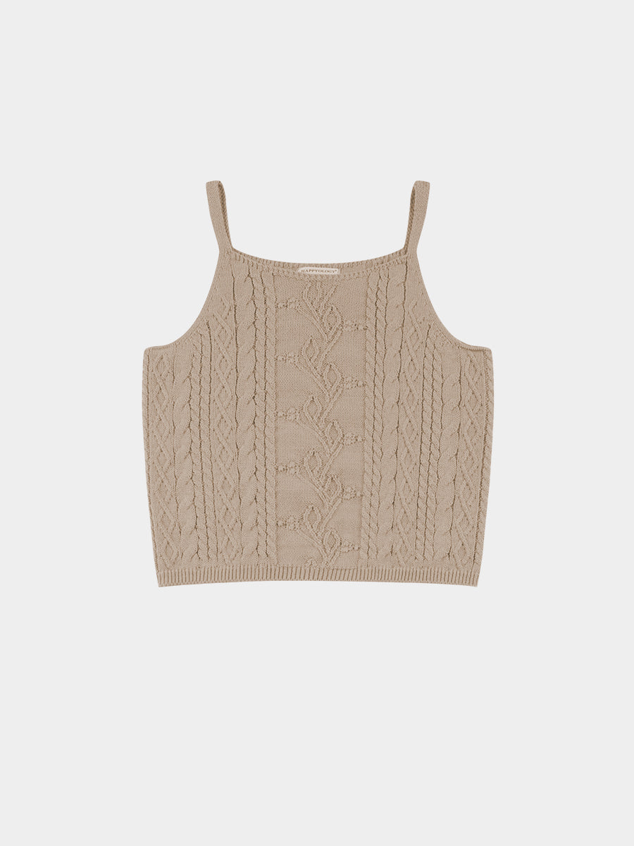 Samantha Knitted Camisole, Champagne – view 2