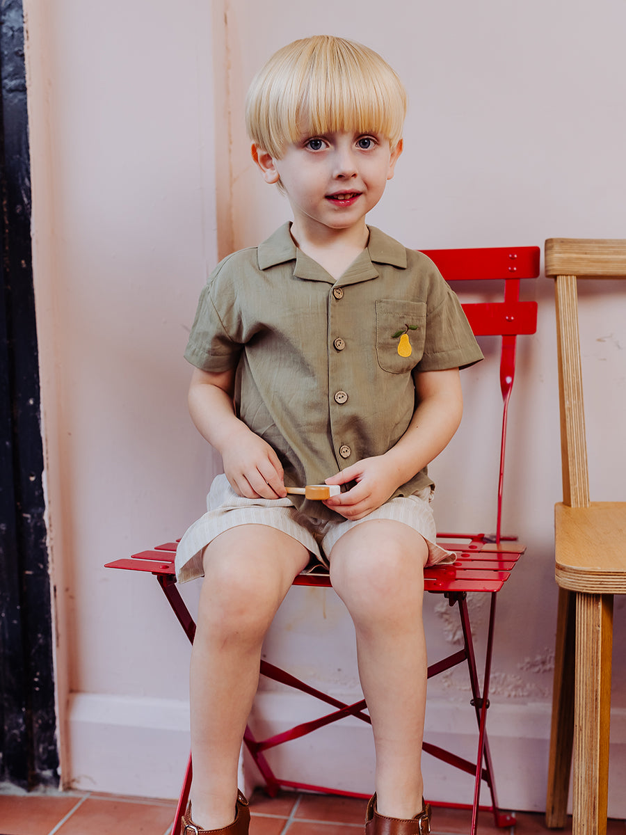 Leicester Shorts, Oat Stripe – view 3