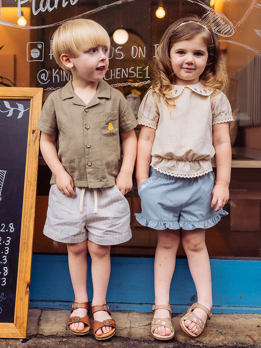 Leicester Shorts, Oat Stripe – view 4