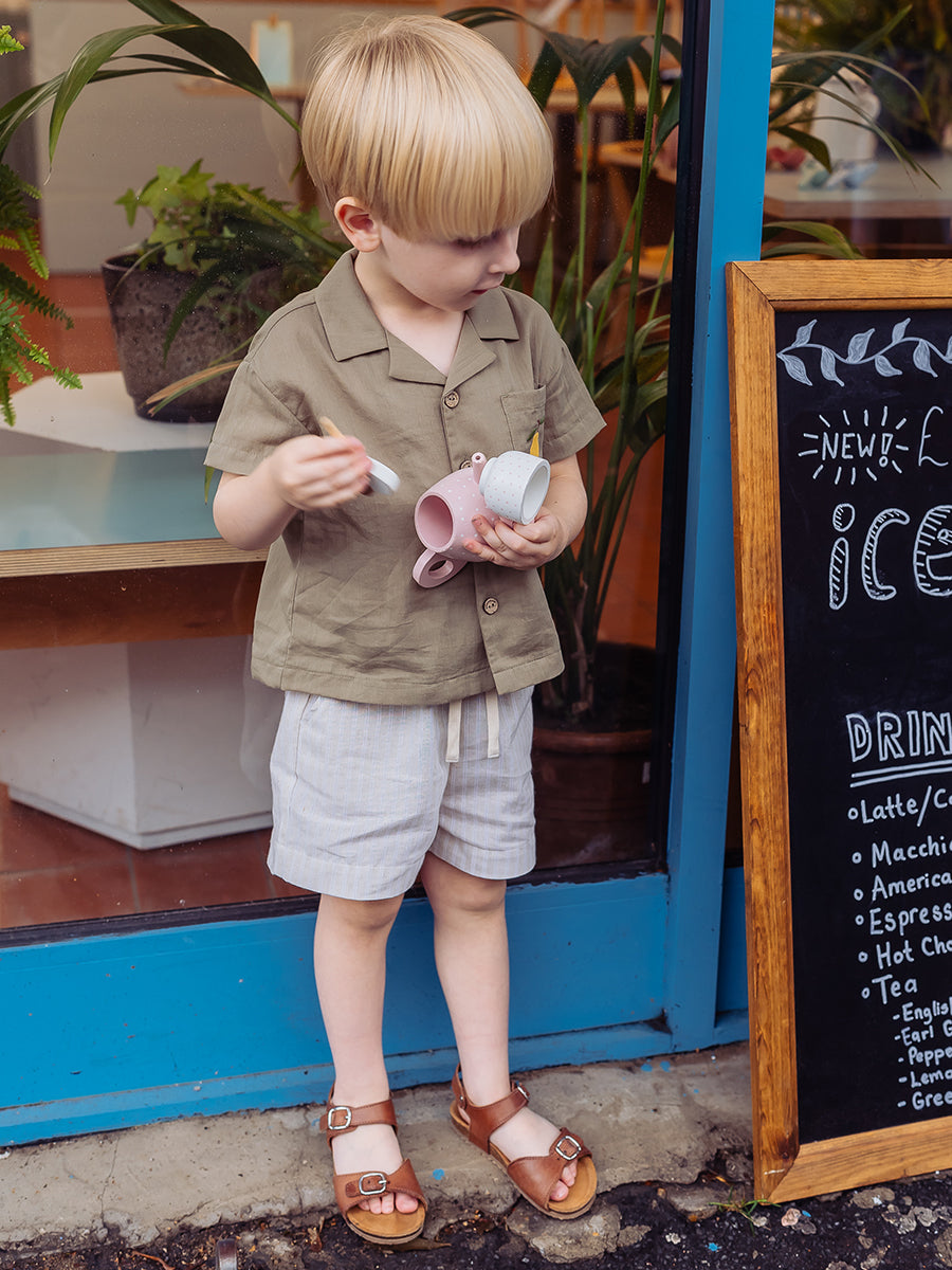 Leicester Shorts, Oat Stripe – view 5