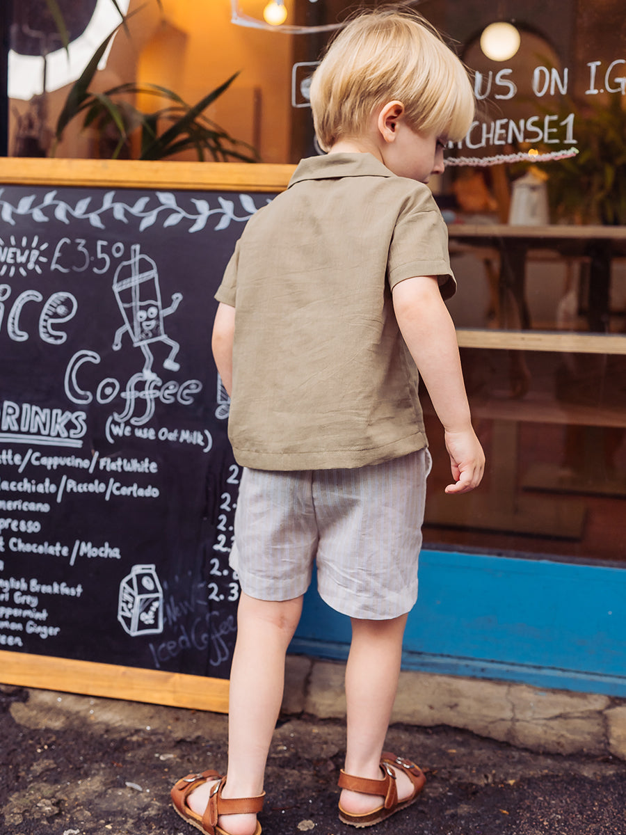 Leicester Shorts, Oat Stripe – view 7