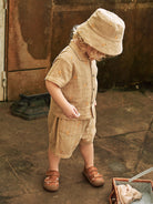 Krish Embroidered Sunhat, , Natural Linen – view 7