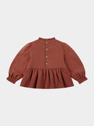 Janelle Hand-Embroidered Blouse, Rust Red – view 8
