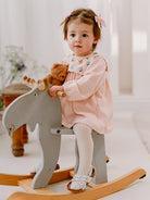 Ely Embroidered Jersey Romper, Almond Pink – Happyology