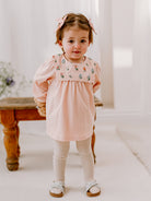Ely Embroidered Jersey Romper, Almond Pink – view 4