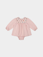 Ely Embroidered Jersey Romper, Almond Pink – view 2