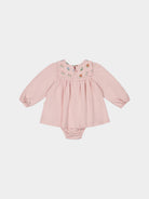Ely Embroidered Jersey Romper, Almond Pink – view 8