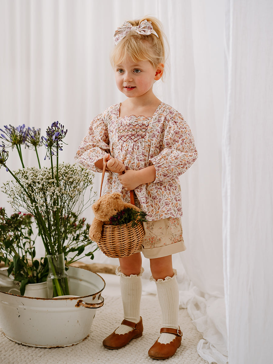 Verona Hand-Embroidered Blouse, Lilac Magnolia – view 5