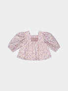 Verona Hand-Embroidered Blouse, Lilac Magnolia – view 2