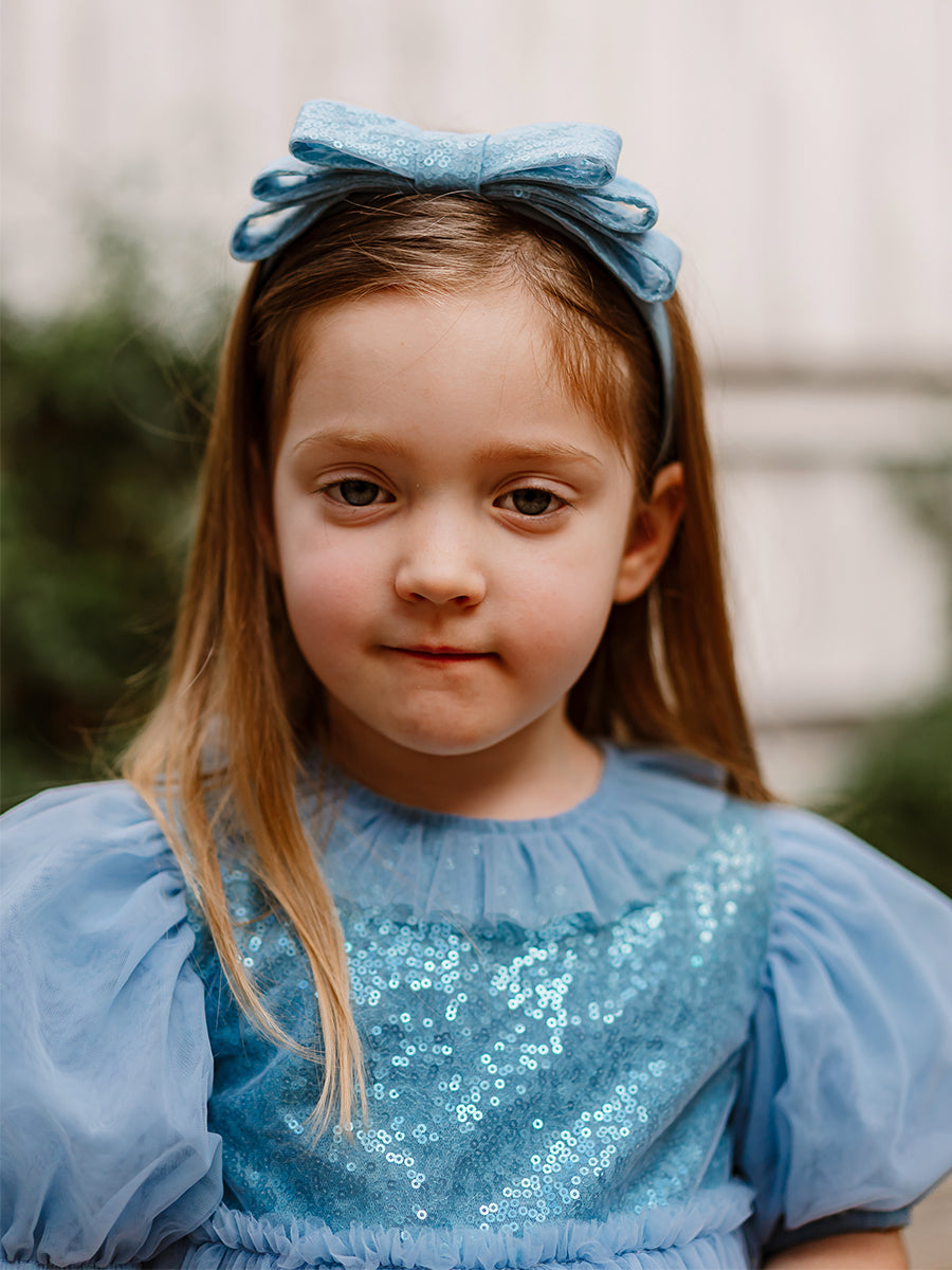 Paris Tulle Headband, Baby Blue – view 2