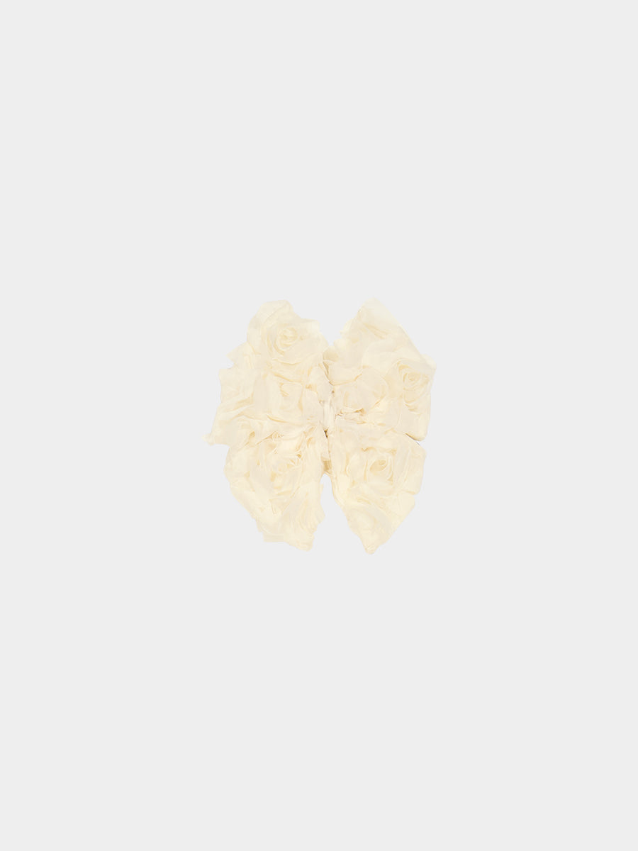 Nimes Embroidered Hair Clip, Almond White – view 2