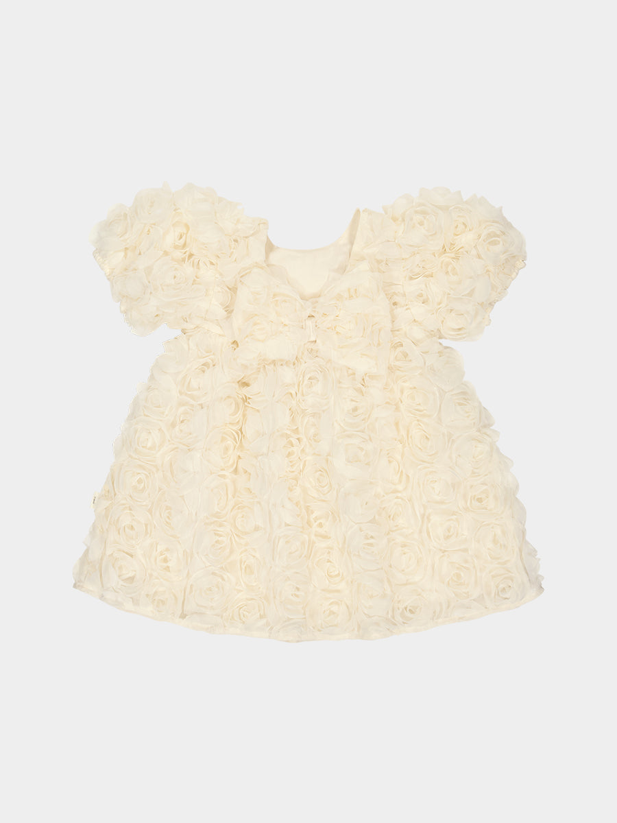 Lancaster Embroidered Dress, Almond White – view 2