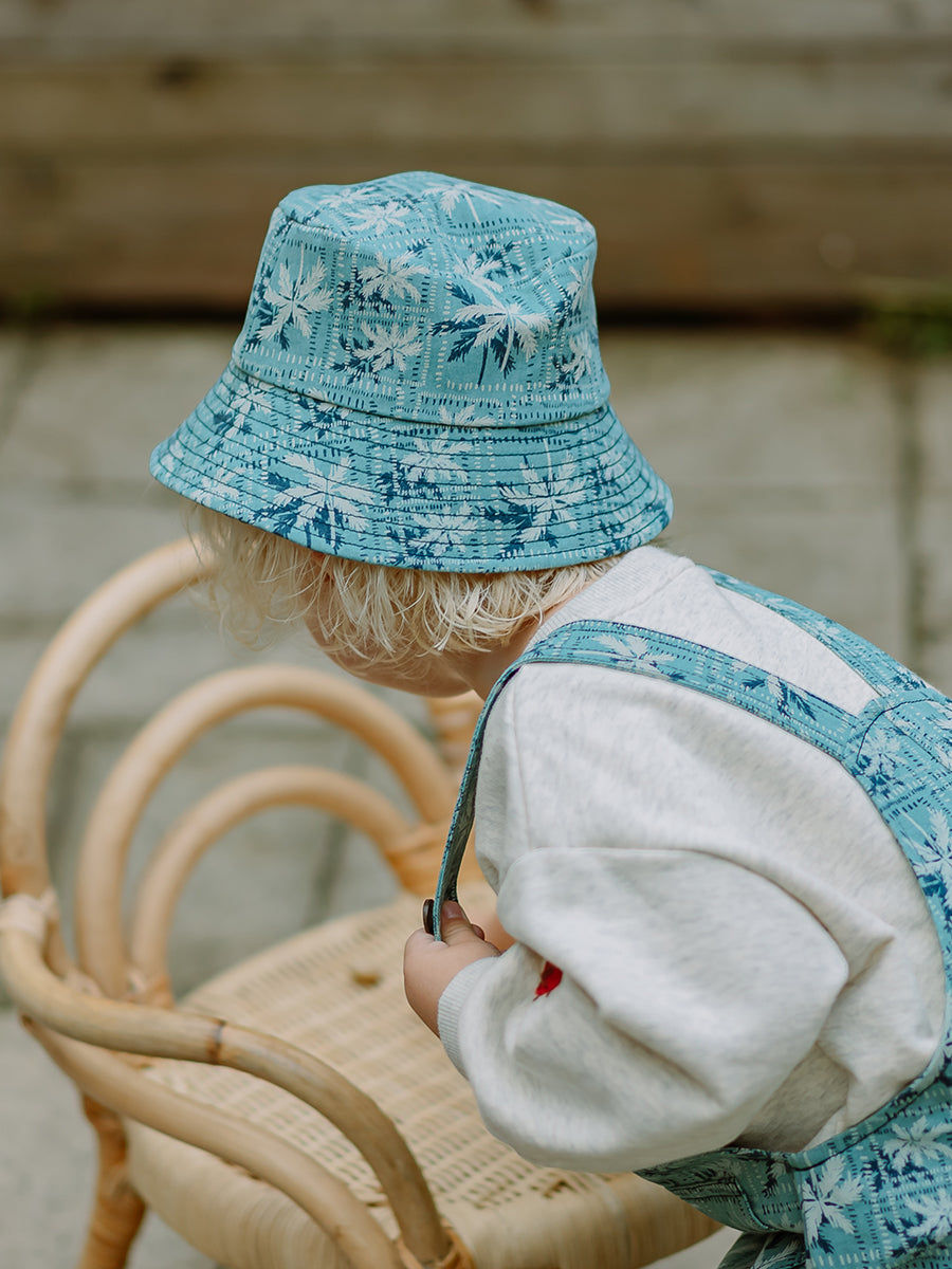 Rome Sun Hat, Coconut Tree Grove, Denim – view 3
