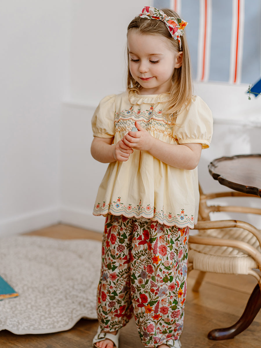 Dover Hand-Smocked Blouse, Crème Brulee – view 6