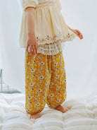 Valladolid Trousers, Happy Peony, Yellow – view 4