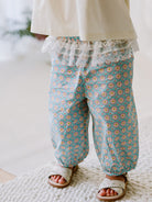 Valladolid Trousers, Ceramic Flowers, Teal – Happyology