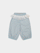 Valladolid Trousers, Ceramic Flowers, Teal – view 2