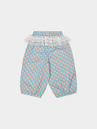Valladolid Trousers, Ceramic Flowers, Teal – view 8