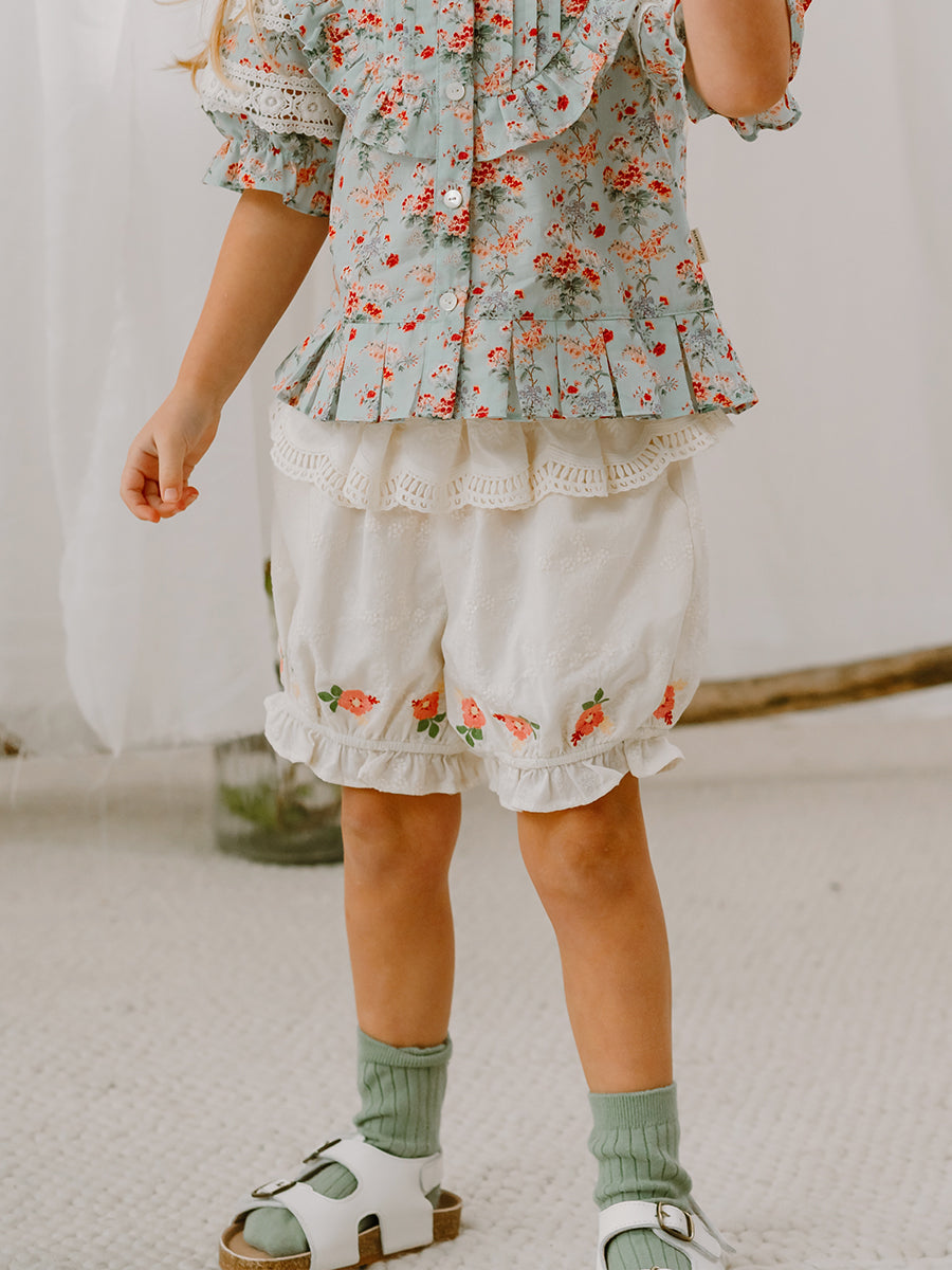 Aveiro Embroidered Shorts, Almond White – view 6