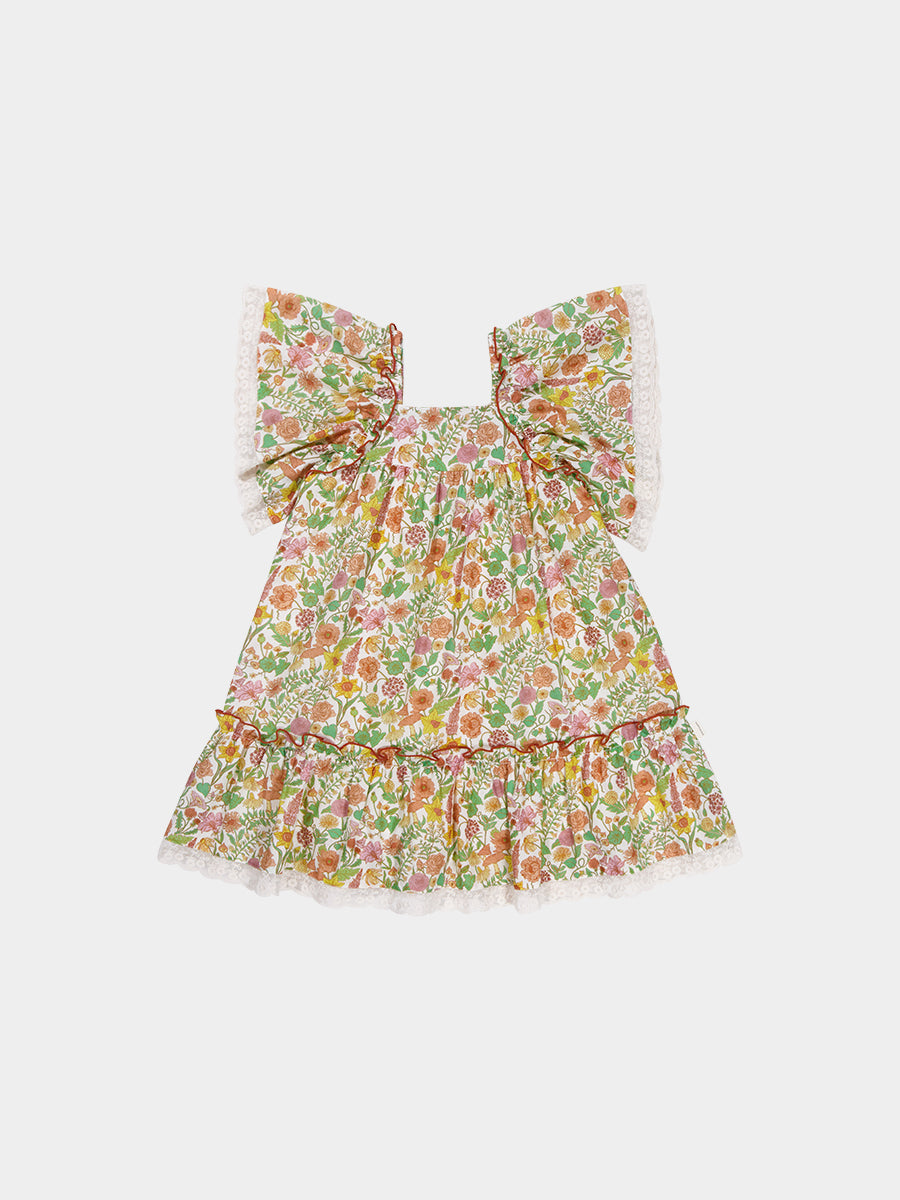 Aarhus Bow Dress, Magic Garden, Yellow – view 2
