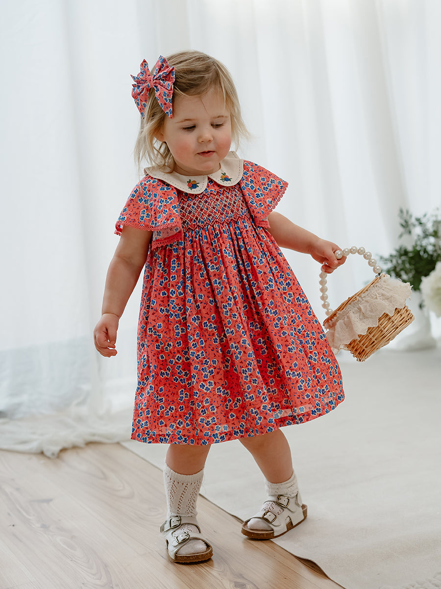 Odense Hand-Embroidered Dress, Watercolor Kousa, Pink – view 4