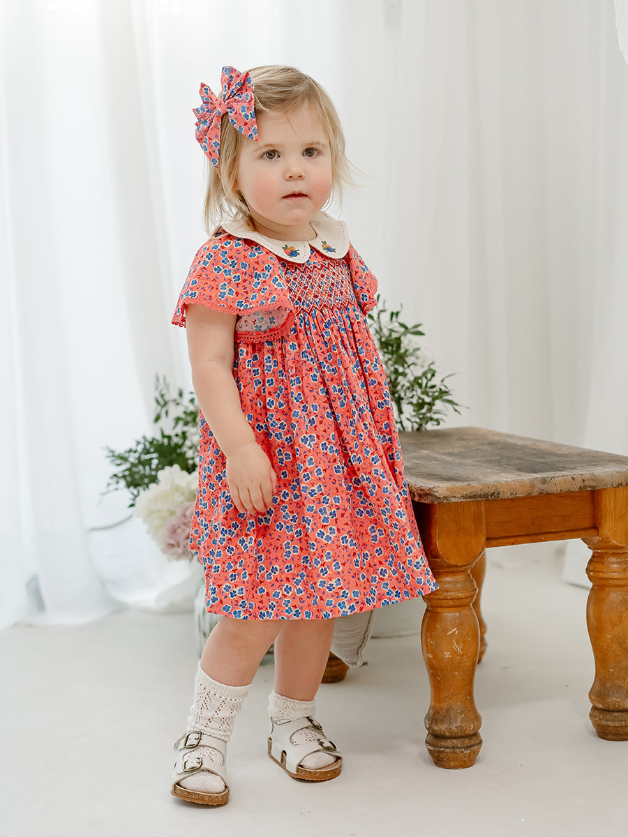 Odense Hand-Embroidered Dress, Watercolor Kousa, Pink – view 6