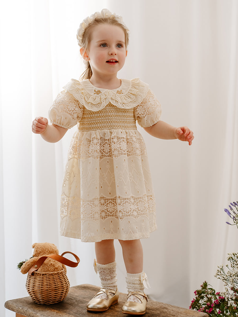 Gothenburg Embroidered Dress, Almond White – view 5