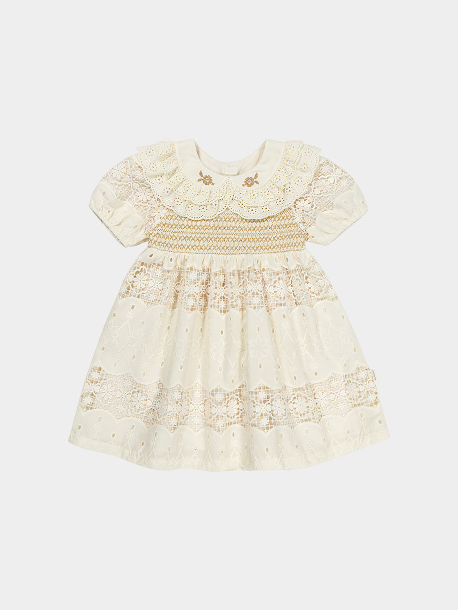 Gothenburg Embroidered Dress, Almond White – view 2