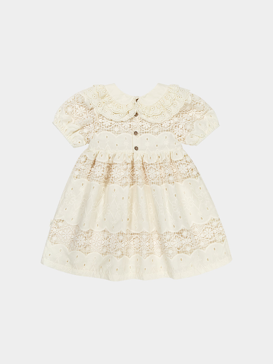 Gothenburg Embroidered Dress, Almond White – view 8