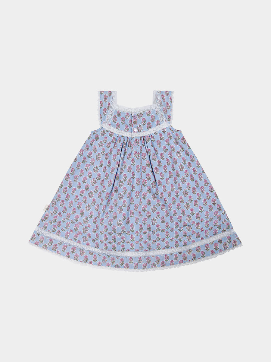 Trondheim Lace Dress, Spring Delight, Blue – view 8
