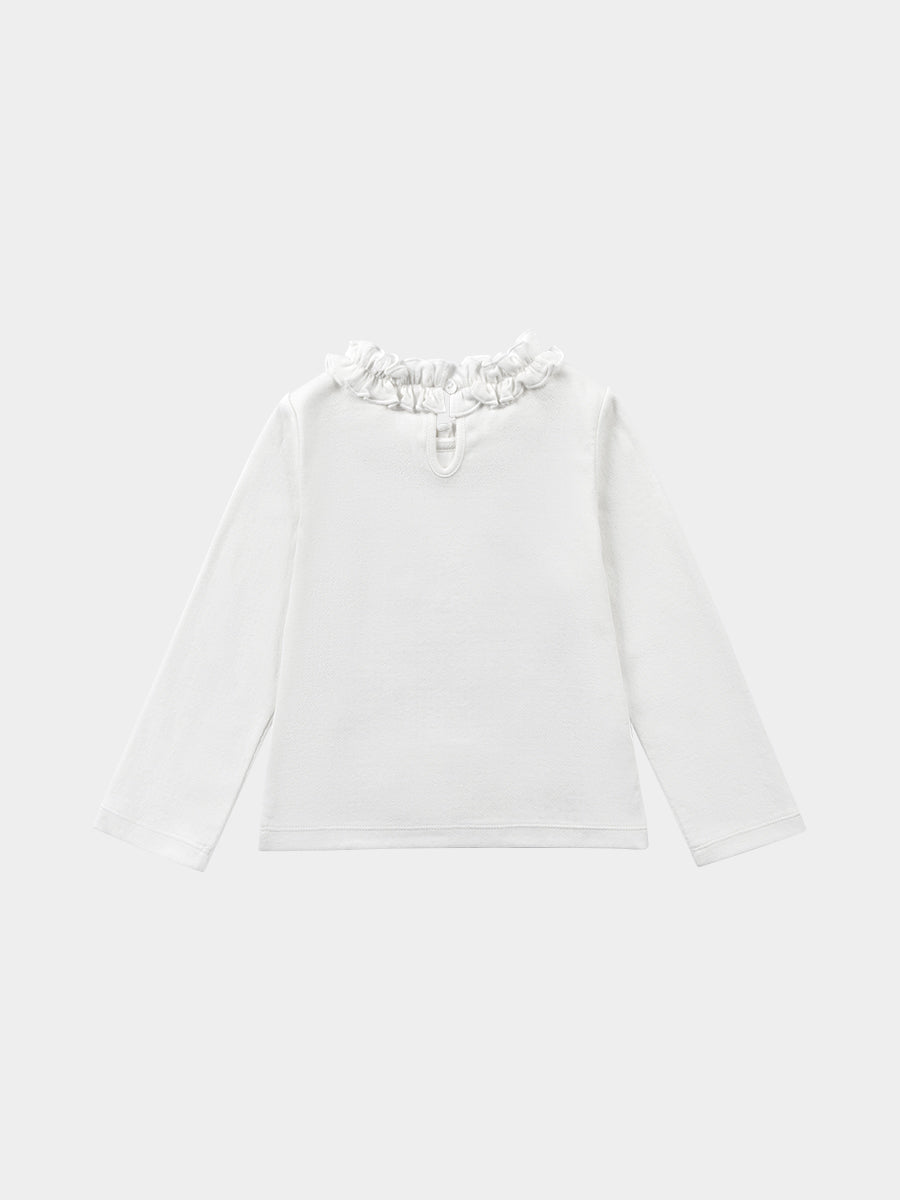Manchester Ruffle-Neck Top, Milk White – view 2