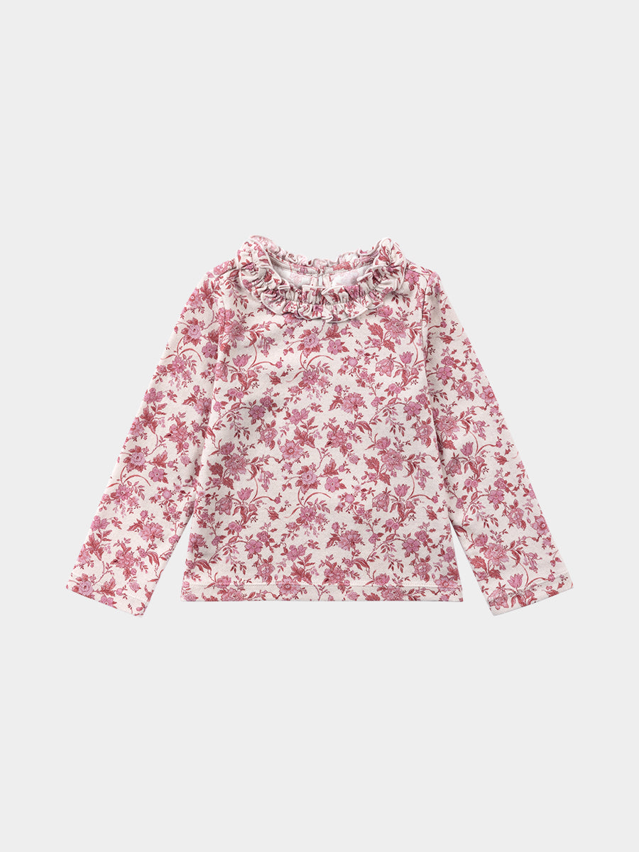 Manchester Ruffle-Neck Top, Toile de Jouy Rouge – view 2