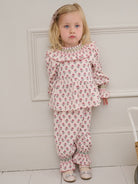 Charleston Smocked Tee, Block Print Peony, Butterscotch – view 7