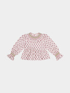 Charleston Smocked Tee, Block Print Peony, Butterscotch – view 2