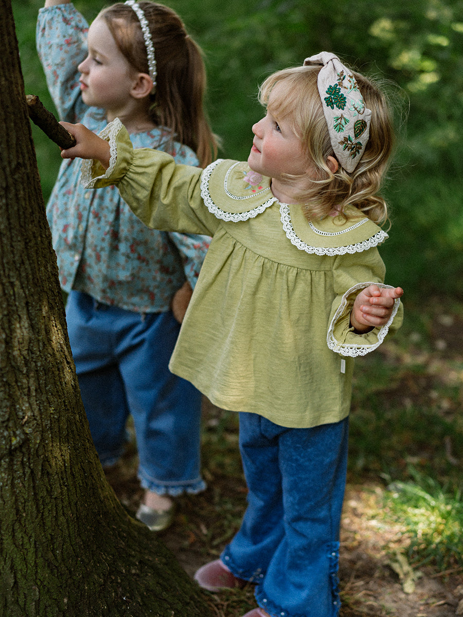 Quebec Embroidered Tee, Acacia Green – view 4