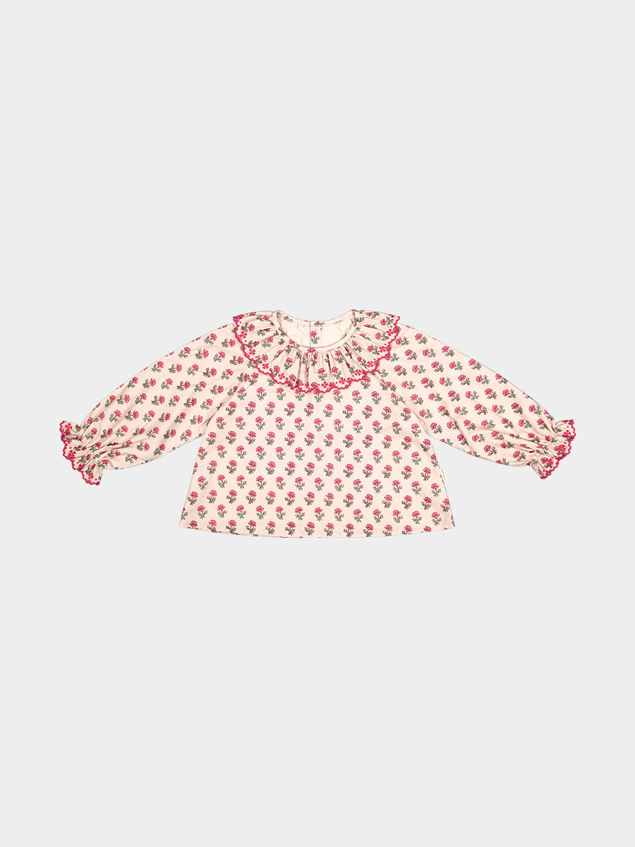 Liverpool Floral Shirt, Block Print Peony, Butterscotch – view 2
