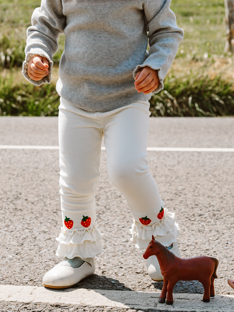Salisbury Hand-Embroidered Leggings, Crème Brulee – Happyology
