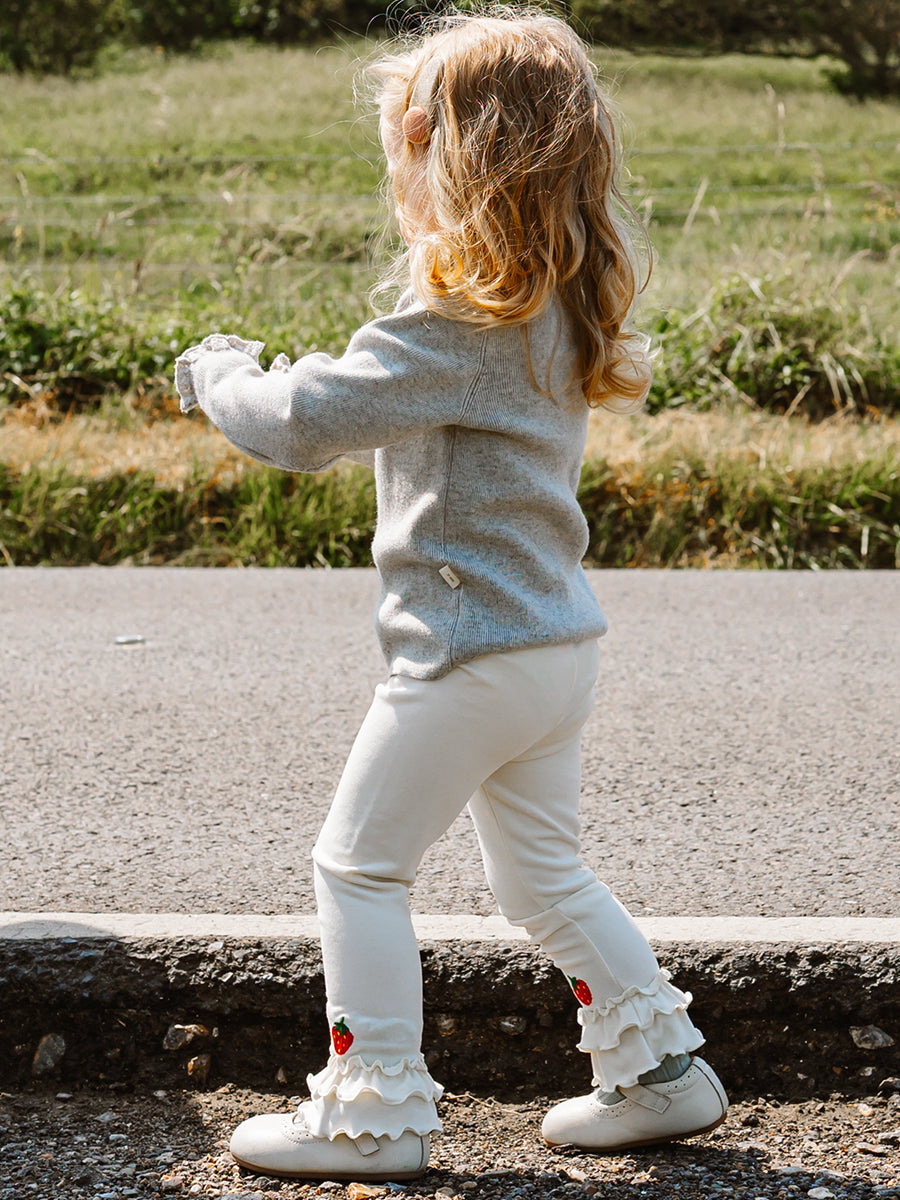 Salisbury Hand-Embroidered Leggings, Crème Brulee – view 7