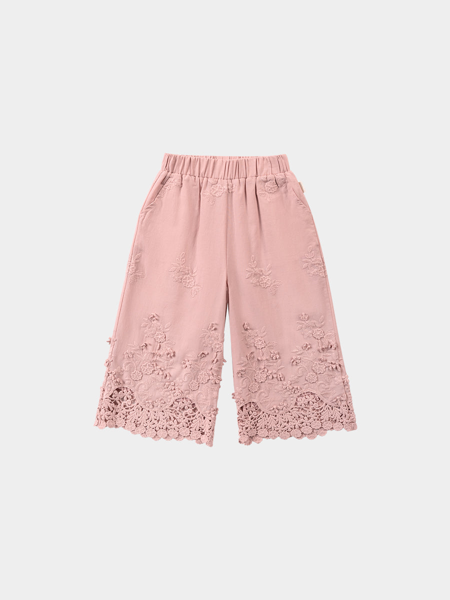 Lucerne Broderie Anglaise Trousers, Light Rose – view 2