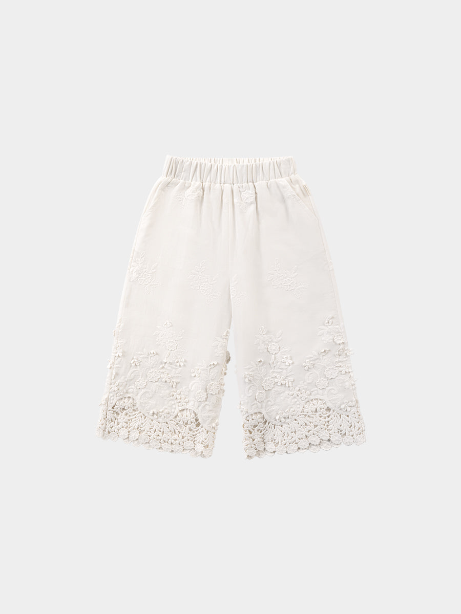 Lucerne Broderie Anglaise Trousers, Crème Brulee – view 2